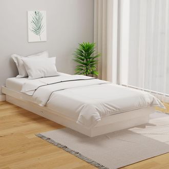 vidaXL Estructura De Cama Madera Maciza Blanco 90x200 Cm Vidaxl