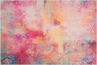 Beliani Beliani - Alfombra De Pelo Corto 140 X 200 Cm Con Patr&oacute;n Abstracto Multicolor Isparta