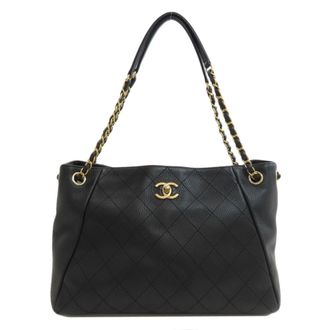 Chanel Black Leather Tote Bag (Pre-Owned)