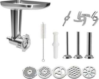 OEM Picadora De Carne De Acero Inoxidable, Compatible Con Kitchenaid - Accesorio Universal Para Procesadores De Alimentos, Robusto Y F&aacute;cil De Limpiar