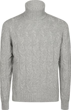 Drumohr Treccia Cable Knit Cashmere Turtleneck