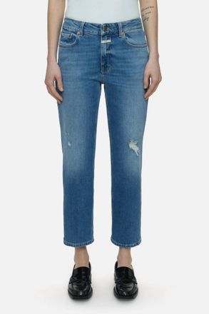 Closed Milo Distressed Jeans In Mid Blue