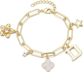 Adornia Initial Charm Bracelet in Gold-D at Nordstrom Rack