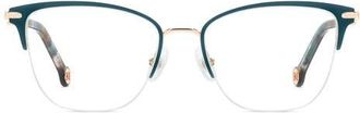 Carolina Herrera 52mm Cat Eye Reading Glasses in Gold Teal at Nordstrom