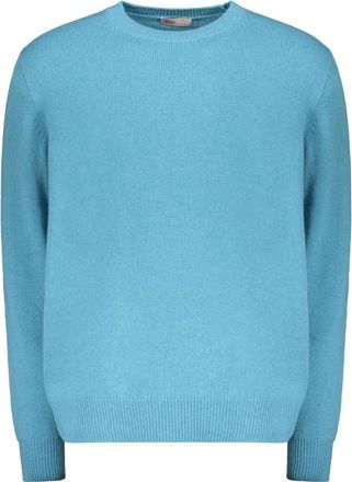 Herno Luxe Cashmere Sweater met Geribbelde Details - Heren - Cashmere truien - Blauw - 2XL - Kasjmier - Truien & Vesten