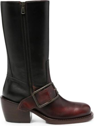Dries Van Noten Schoenen, Dames, Rood, 40 EU, Leer, Cowboylaarzen