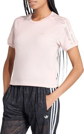 adidas Originals Cali Lace Inset Cotton T-Shirt in Sandy Pink at Nordstrom, Size X-Large