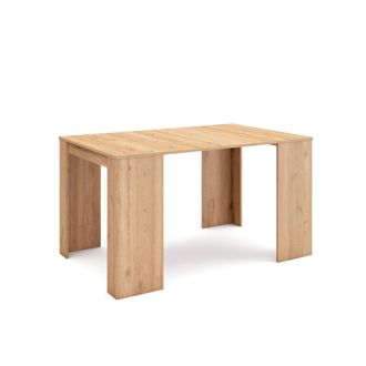 Skraut Home Mesa Consola Extensible, Mesa Comedor Plegable, 140, Para 6 Comensales, Comedor Y Cocina, Estilo Moderno, Roble - Skraut Home