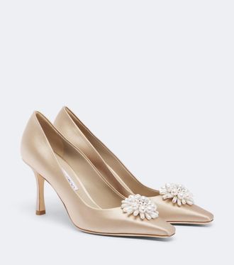 Jimmy Choo London Ines embellished satin pumps