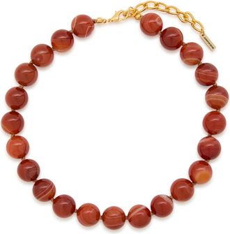 Jennifer Behr Louisa Beaded 18kt Gold-plated Necklace - Pink - One Size
