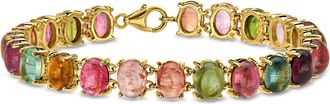 Ross-Simons Multicolored Tourmaline Bracelet in 18kt Gold Over Sterling