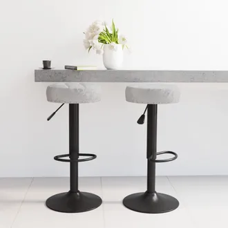 vidaXL Taburetes De Cocina 2 Unidades Terciopelo Gris Vidaxl