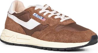 Autry Mens Sneakers Reelwind Low Brown Nylon Suede Trainers