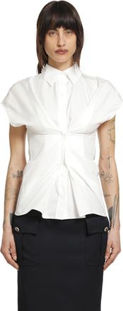 Alexander McQueen Gathered Short Sleeve Shirt