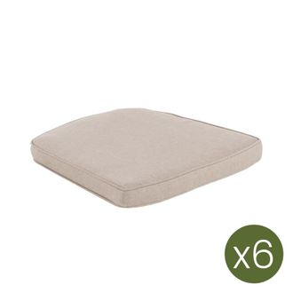 ED&Egrave;N JARD&Iacute; Pack de 6 coj&iacute;n de sillas de jard&iacute;n curvado olefin marr&oacute;n 45x47 cm