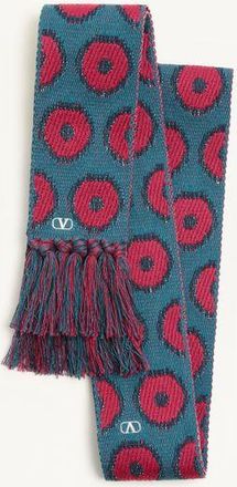 Valentino Garavani Sciarpa Antibes In Cotone Con Frange Uomo ROSSO/BLU UNI