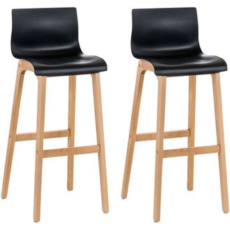 Clp Set 2 sgabelli Hover con telaio in legno naturale a 4 gambe nero