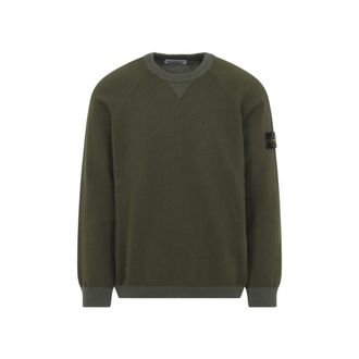 Stone Island Green Crewneck Logo Sweater
