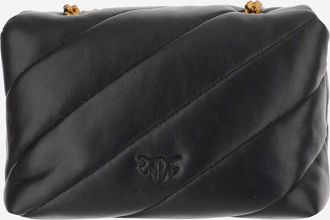 Pinko Womens Shoulder Bag Love Mini Puff Black Leather