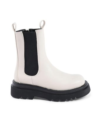 19V69 Womens Ankle Boot Beige Synthetic Leather - Size UK 7