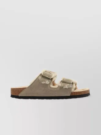 Birkenstock leather shearling sandals