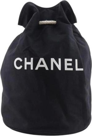 Chanel Pre-owned Bucket Bags, female, Black, Size: ONE SIZE Pre-owned Pool Bag Canvas Shoulder Bag