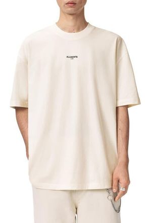 AllSaints Mikro Oversize Cotton Graphic T-Shirt in Ashen White White at Nordstrom, Size Medium