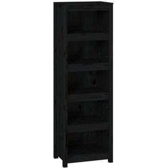 vidaXL Book Cabinet Black 50x35x154 cm Solid Wood Pine Vidaxl