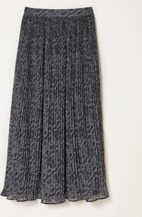 Fat Face FatFace Paignton Graphite Grey Texture Floral Midi Skirt