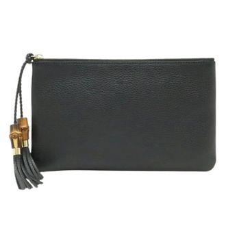 Gucci Pre-owned Clutches, female, Black, Size: ONE SIZE Pre-owned Vintage Bamboo Clutch