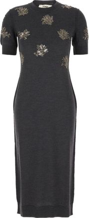 Fendi Elegante Lange Jurk Abiti - Dames - Maxi kleedjes - Grijs - S - Kleedjes