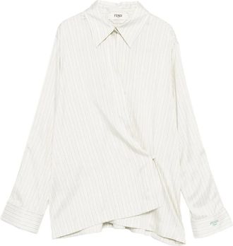 Fendi Blusa gessata - Bianco