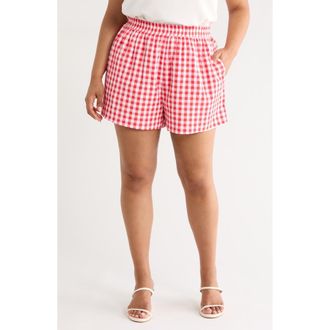Sugarlips Macon High Waist Shorts in Red-White at Nordstrom, Size 1X