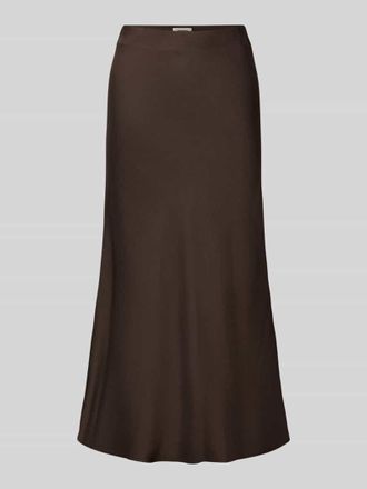 Drykorn Midirock aus Satin Modell URA in Taupe, Gr&ouml;&szlig;e 25