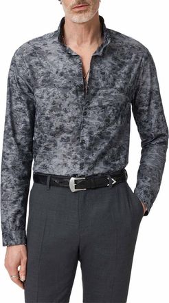 John Varvatos Vistra Cotton Button-Up Shirt in Charcoal at Nordstrom, Size Xx-Large