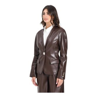 Simona Corsellini Dames, Jassen, Bruin, Maat: XS Leer