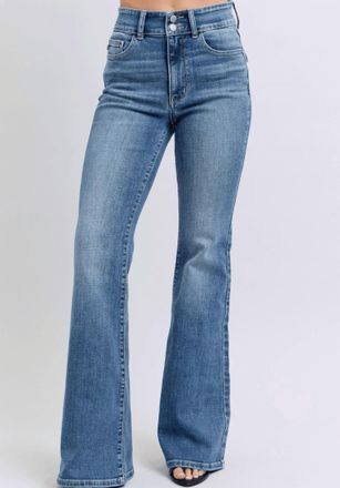 Judy Blue Fancy Bottoms Flare Jeans In Med Wash