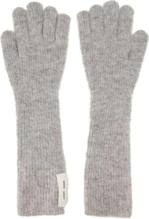 Sams&oslash;e & Sams&oslash;e Sarue Lange Handschoenen - Dames - Handschoenen - Grijs - ONE Size - Wol - Accessoires