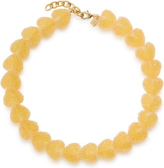 Crystal Haze Jelly Heart 18kt Gold-plated Necklace - Orange - One Size