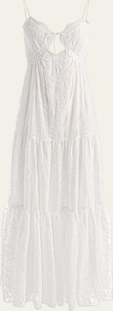 Alice & Olivia Nicky Lace Tiered Maxi Dress