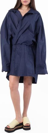 Balenciaga Oversized Fit Cotton Mini Dress, Brand Size 36 ( US Size 2 )