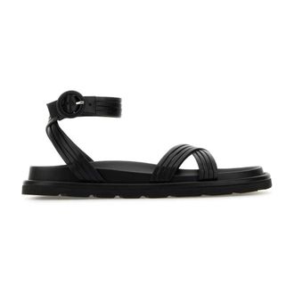 Gianvito Rossi Flat Sandals, female, Black, Size: 10 US G32659 Nappa