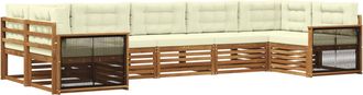 vidaXL Conjunto De Sof&aacute;s De Exterior 7 Uds. Natural Y Crema Vidaxl