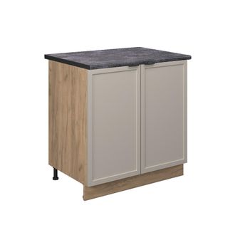 Vicco Armario Bajo Para Fregadero Fame-line, Grisbeige, 80 Cm Con Estante, Et Antracita Vicco