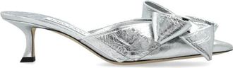 Jimmy Choo London Heeled Mules Staz - Dames - Muiltjes - Grijs - 37 EU - Leer - Schoenen