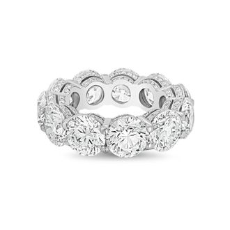 Diana M. Jewels 14kt white gold 15.00cts Lab-Grown Round Diamond Eternity Band with Micro Pav&eacute;