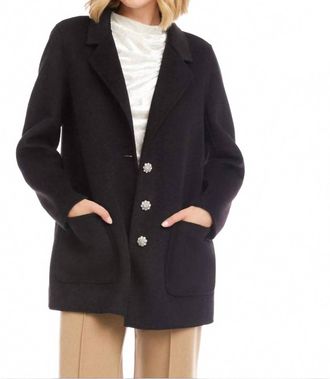 Karen Kane Oversized Brushed Blazer In Black