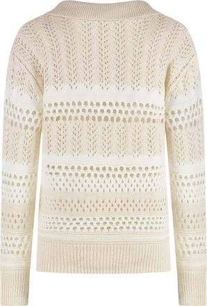 Pinko Womens Sweater Gorzano Cotton-Linen White