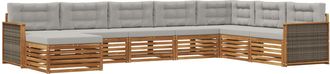 vidaXL Conjunto De Sof&aacute;s De Exterior 8 Uds. Natural Y Gris Claro Vidaxl