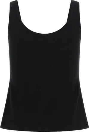 Off-white Logo-Embroidered Ribbed Cotton Tank Top - Black